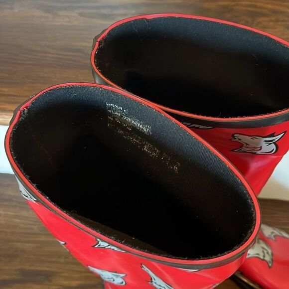 143 Girl Tall Rubber Waterproof Mud Farmer Field NC State Wolfpack Wolf Boots-8 - Picture 3 of 9